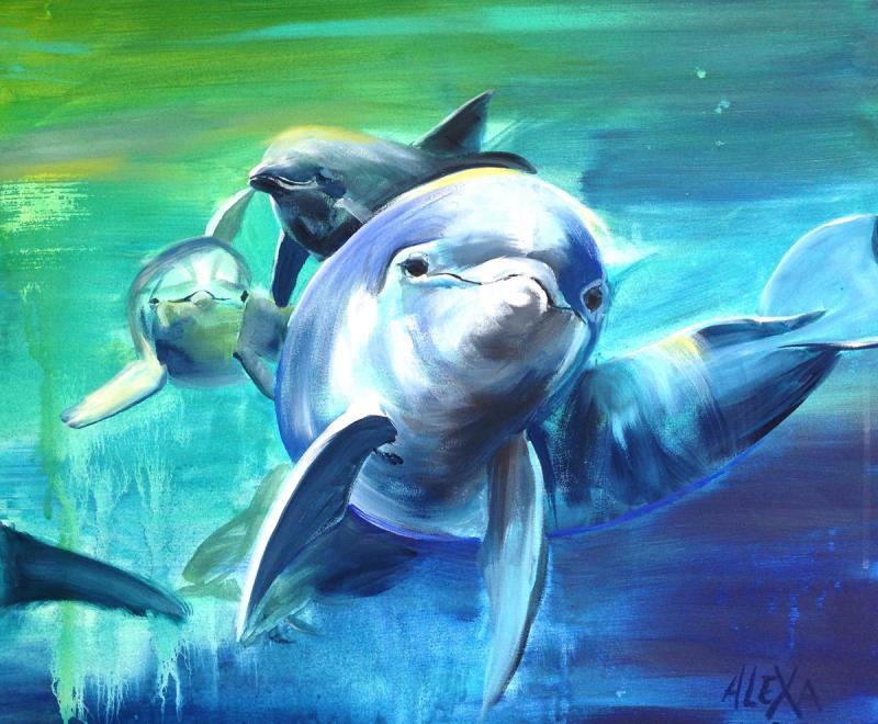 Let it flow - Acryl trifft Aquarell
