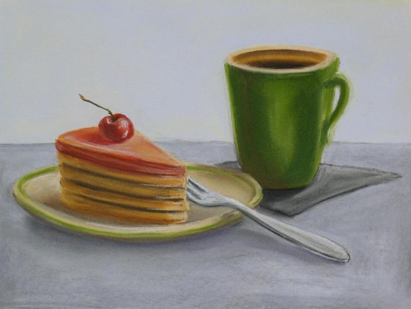 Kaffee, Kuchen, Espresso - Genuss in Pastell
