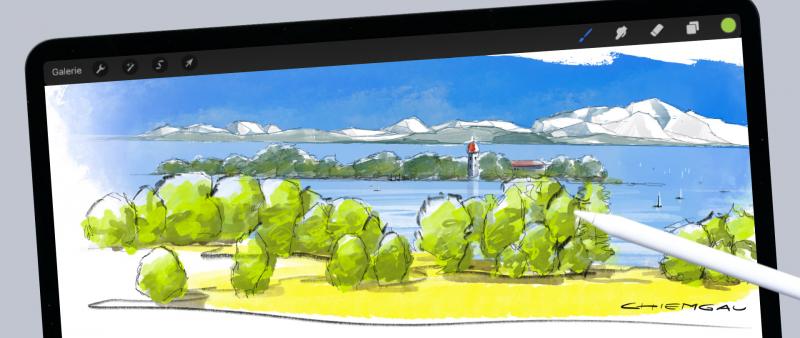 Mountain Sketching mit dem iPad & Procreate